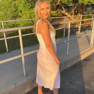 Women's High-Rise Midi Slip A-Line Skirt - A New Day, Large, Pink